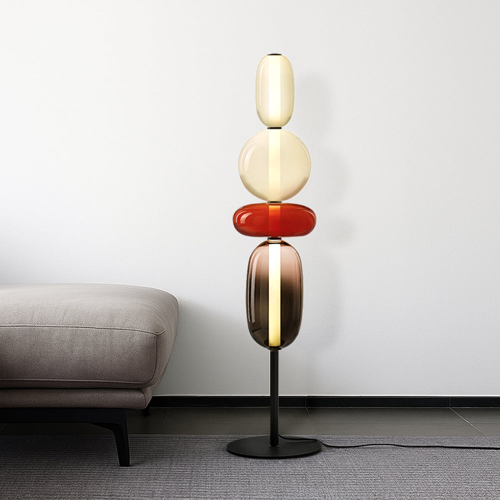 Noyam Candy Stack Sculptural Floor Lamp Contemporary Black Decor