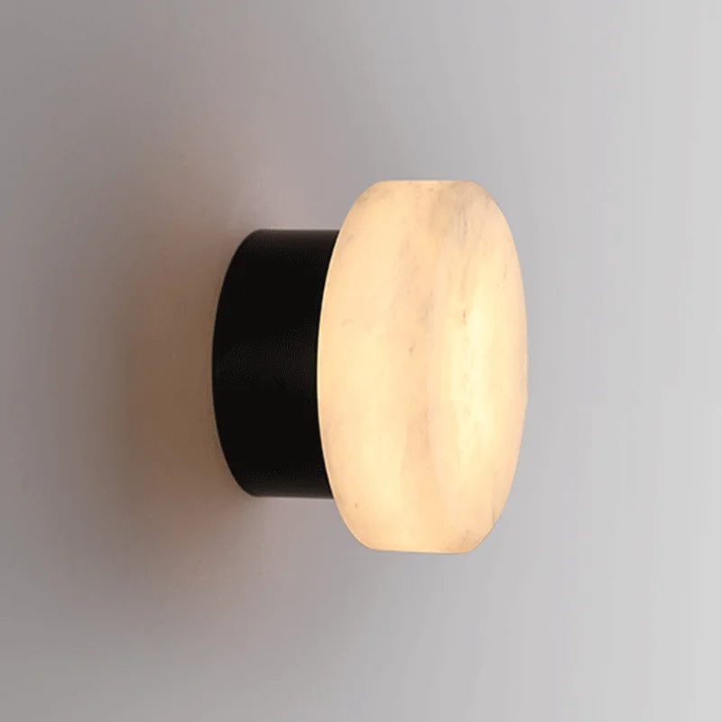 Artisanova Premium Marble Wall Sconce With Polished Metal Frame