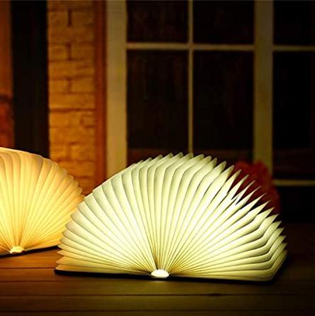 LuminaFold Book Shaped LED Table Lamp With Warm Ambient Reading Light