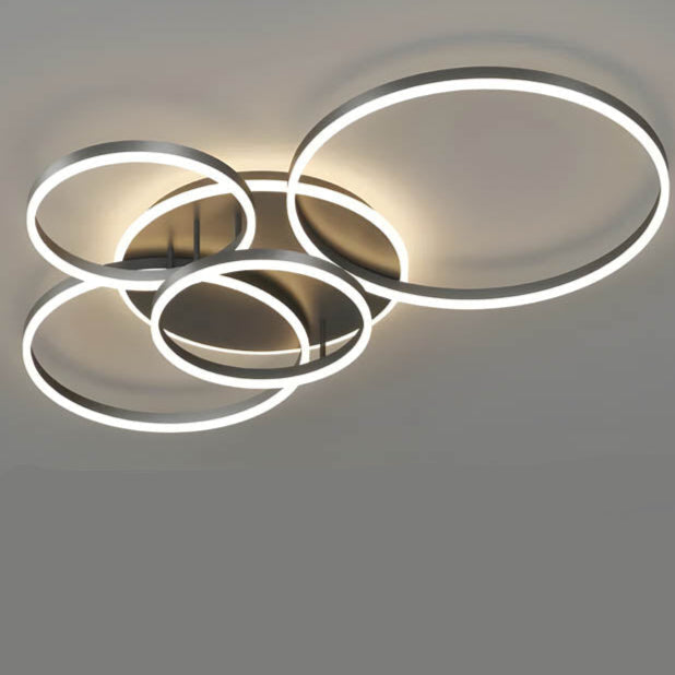 Modern Multi Ring LED Ceiling Light With Warm Ambient Lighting