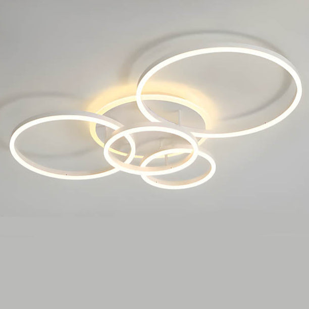 Modern Multi Ring LED Ceiling Light With Warm Ambient Lighting
