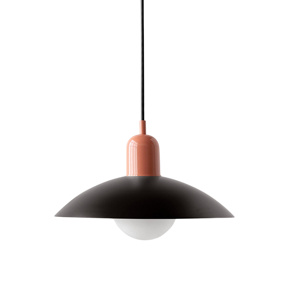 NordicCraft Shallow Curved Metal Shade Pendant Ceiling Light Creamy