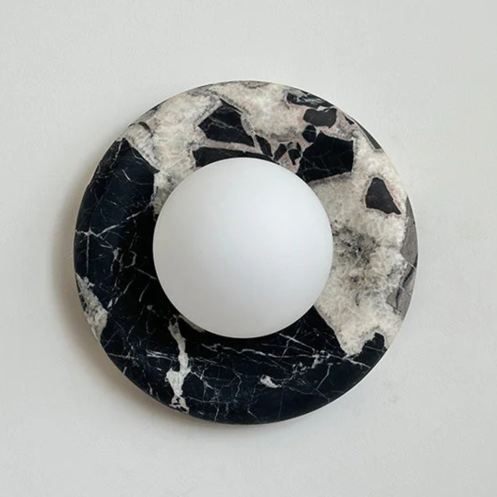 Modern Marble Wall Sconce LED Glass Globe