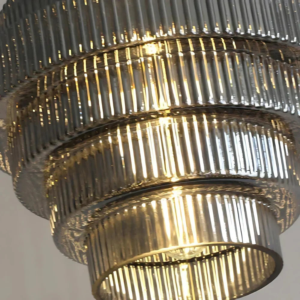 Vintage Tiered Glass Pendant Light E27 Socket For Kitchen Dining Room