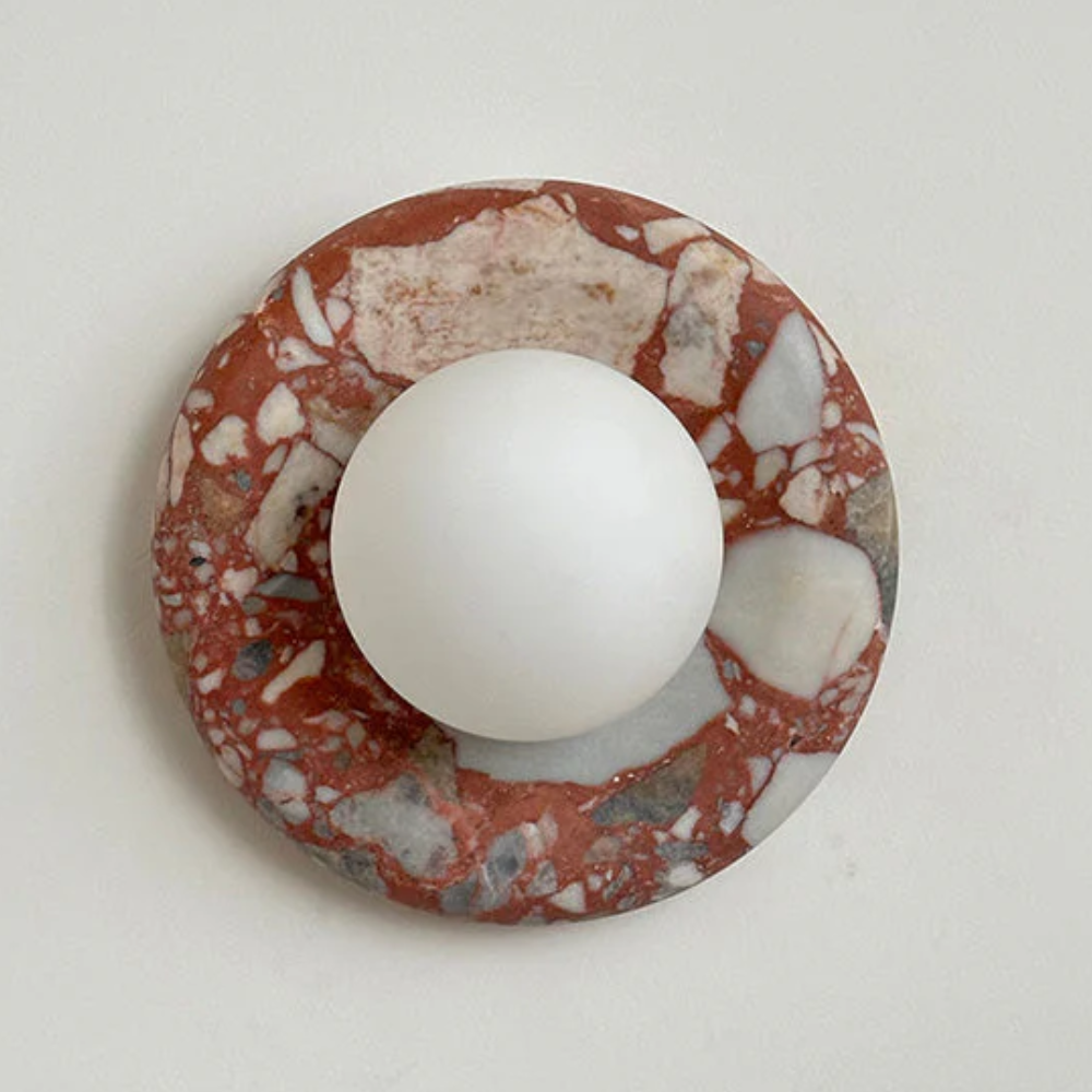 Modern Marble Wall Sconce LED Glass Globe