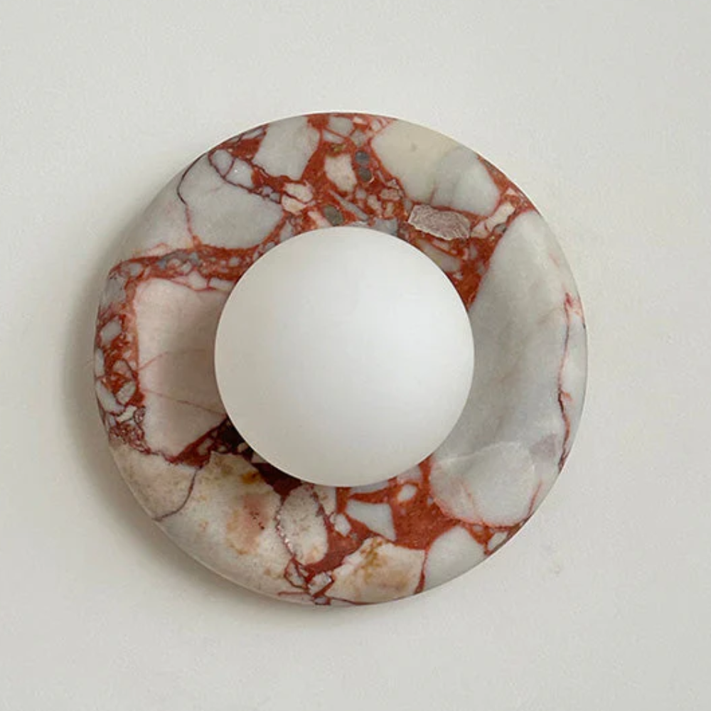 Modern Marble Wall Sconce LED Glass Globe