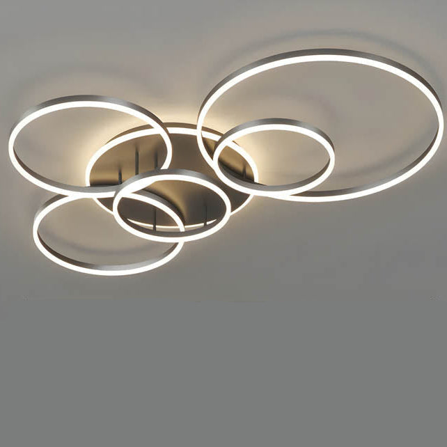 Modern Multi Ring LED Ceiling Light With Warm Ambient Lighting