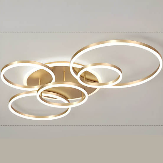 Modern Multi Ring LED Ceiling Light With Warm Ambient Lighting
