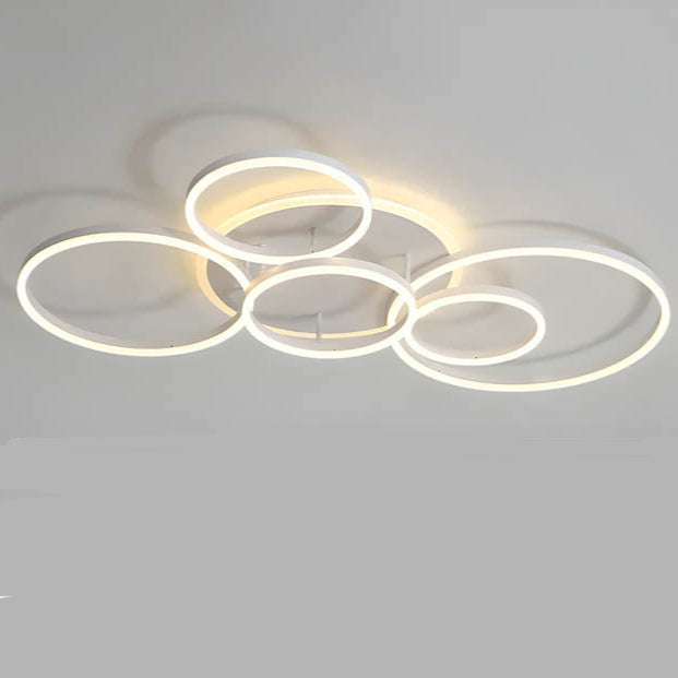 Modern Multi Ring LED Ceiling Light With Warm Ambient Lighting