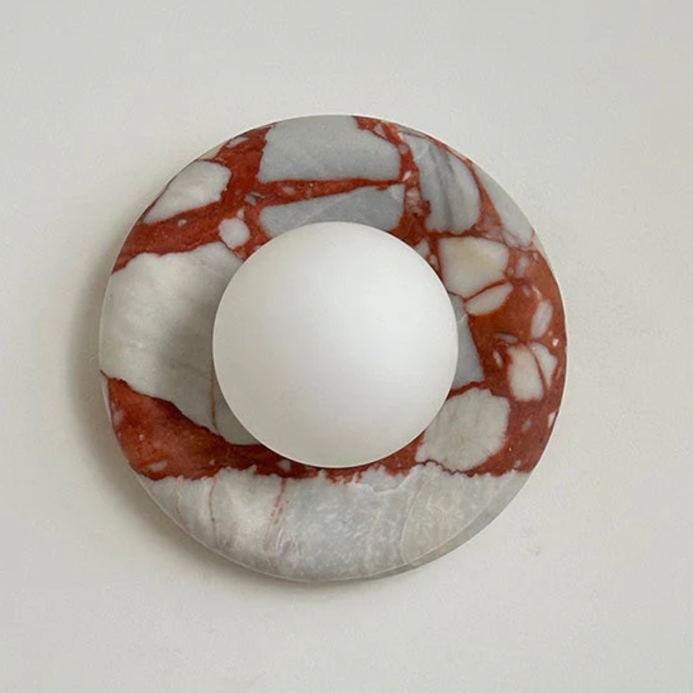 Modern Marble Wall Sconce LED Glass Globe