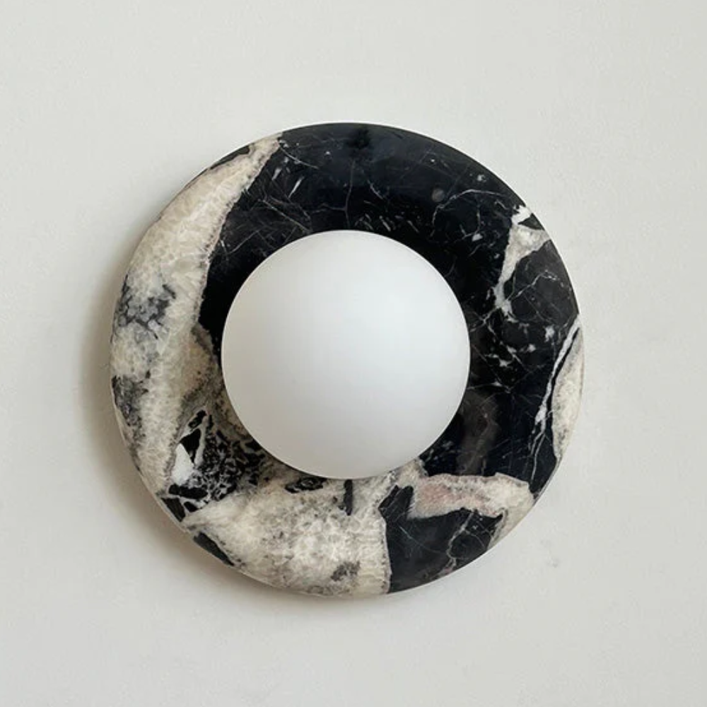 Modern Marble Wall Sconce LED Glass Globe