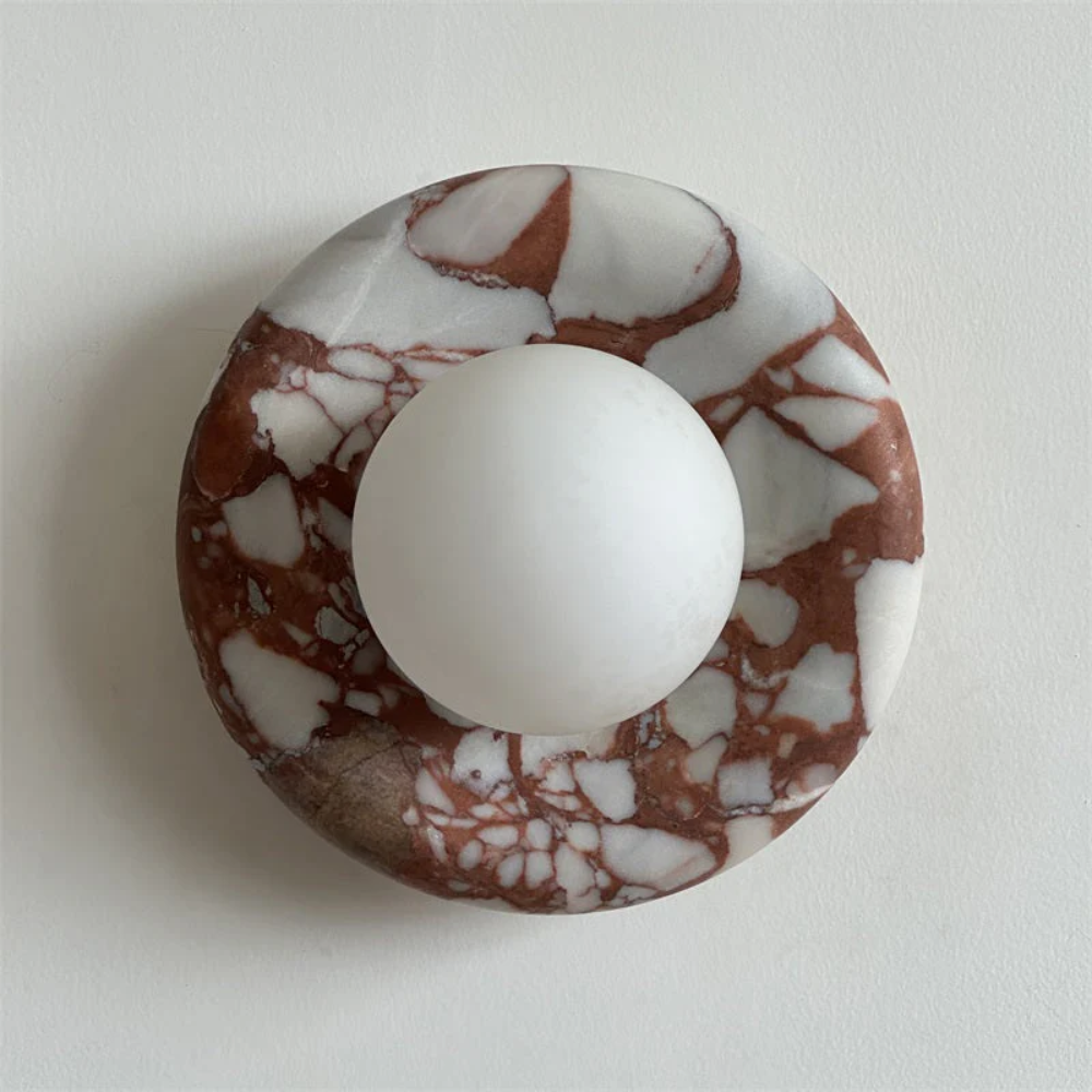 Modern Marble Wall Sconce LED Glass Globe