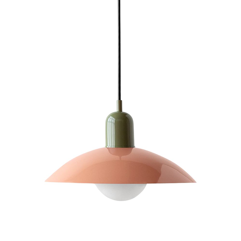 NordicCraft Shallow Curved Metal Shade Pendant Ceiling Light Creamy