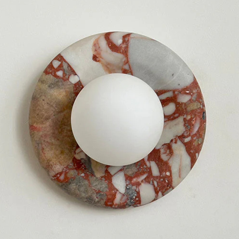 Modern Marble Wall Sconce LED Glass Globe