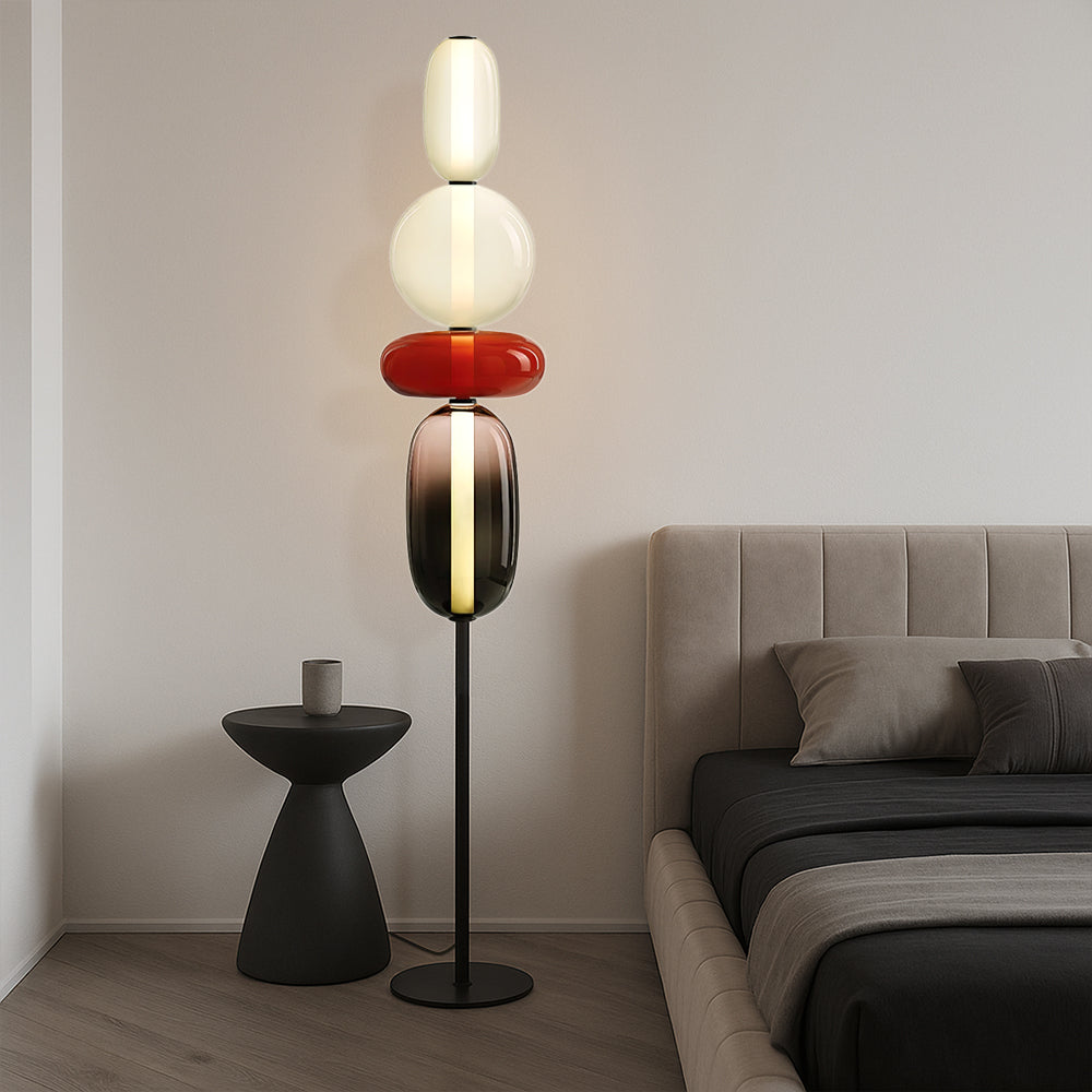 Noyam Candy Stack Sculptural Floor Lamp Contemporary Black Decor