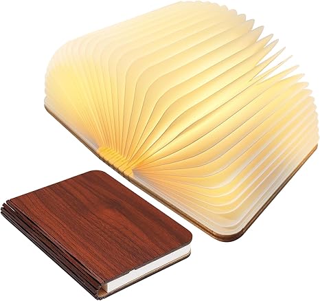 LuminaFold Book Shaped LED Table Lamp With Warm Ambient Reading Light