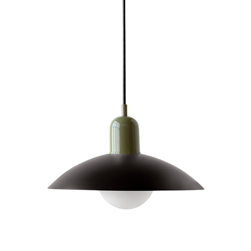 NordicCraft Shallow Curved Metal Shade Pendant Ceiling Light Creamy