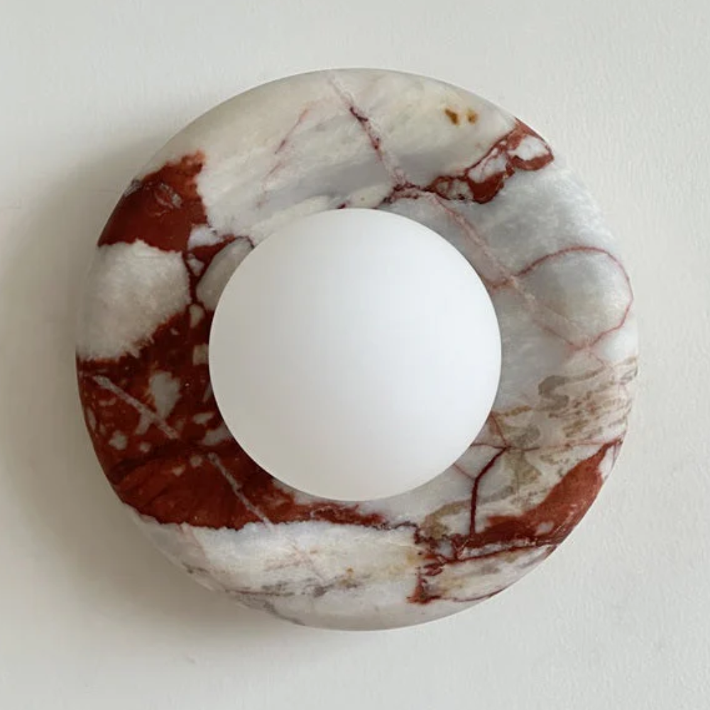 Modern Marble Wall Sconce LED Glass Globe