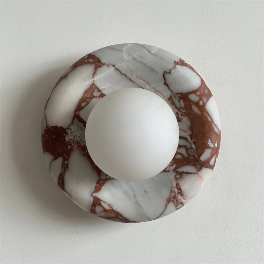 Modern Marble Wall Sconce LED Glass Globe