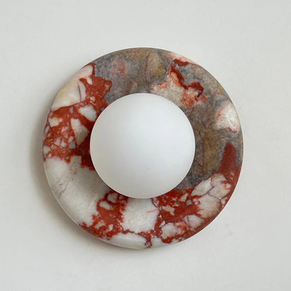 Modern Marble Wall Sconce LED Glass Globe