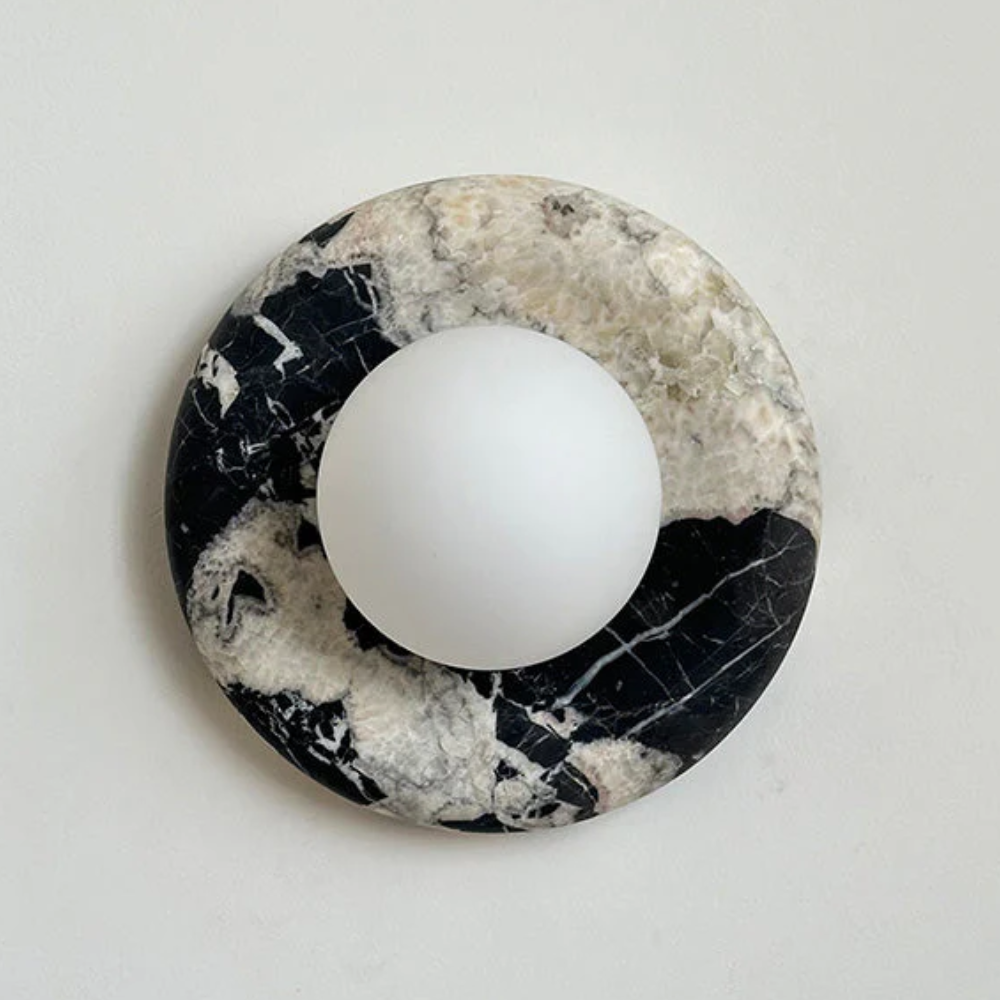 Modern Marble Wall Sconce LED Glass Globe