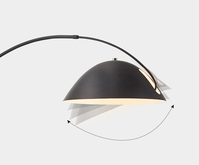Contemporary Matte Black Arc Floor Lamp With Sturdy Round Base