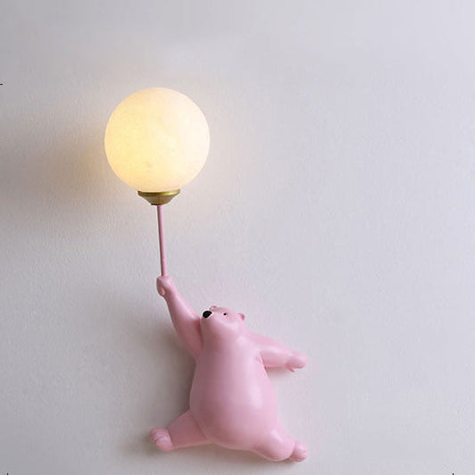 Bear Balloon Wall Lamp Decorative Kids Room Night Light