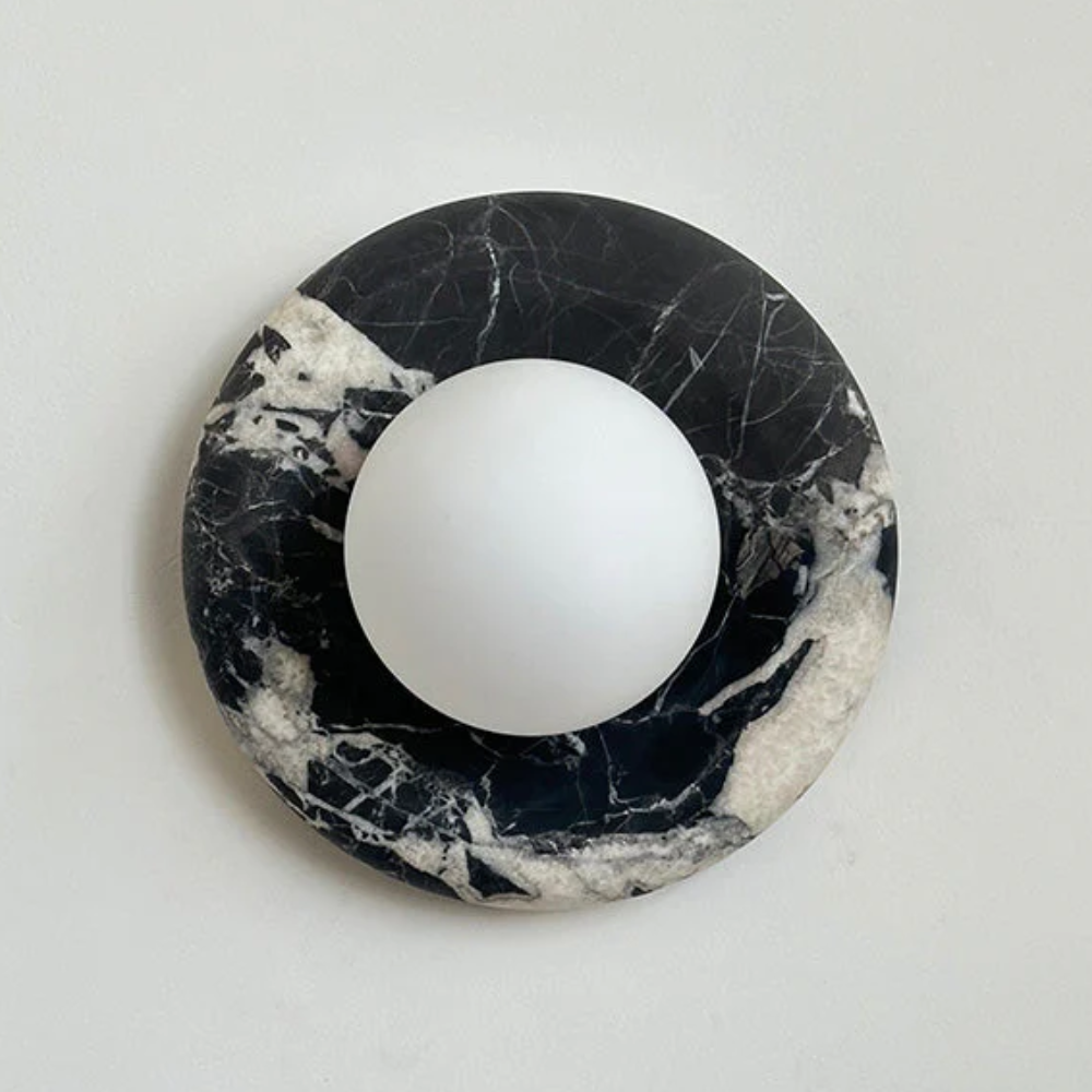 Modern Marble Wall Sconce LED Glass Globe