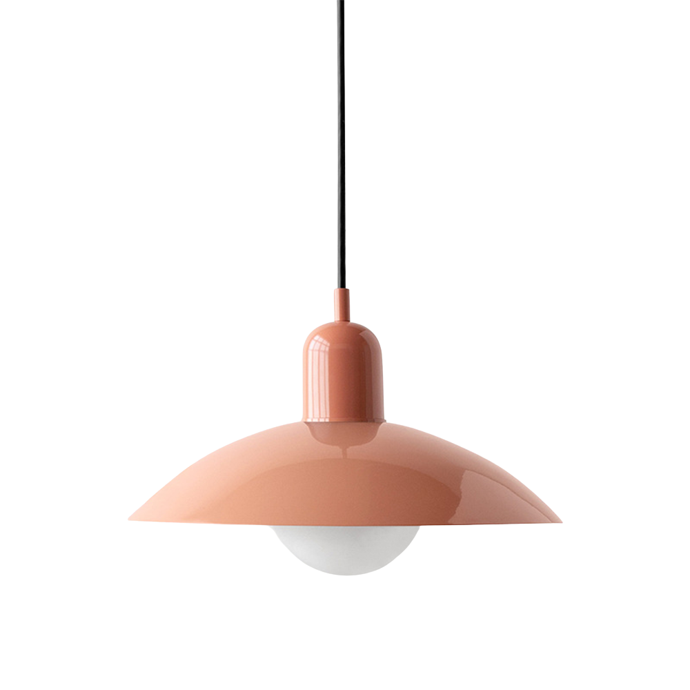 NordicCraft Shallow Curved Metal Shade Pendant Ceiling Light Creamy