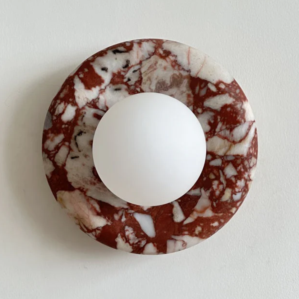 Modern Marble Wall Sconce LED Glass Globe