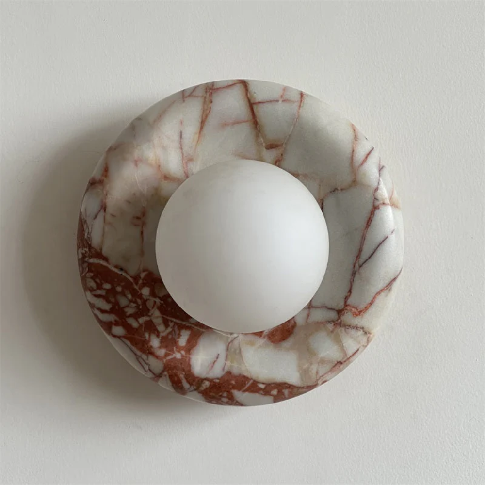 Modern Marble Wall Sconce LED Glass Globe