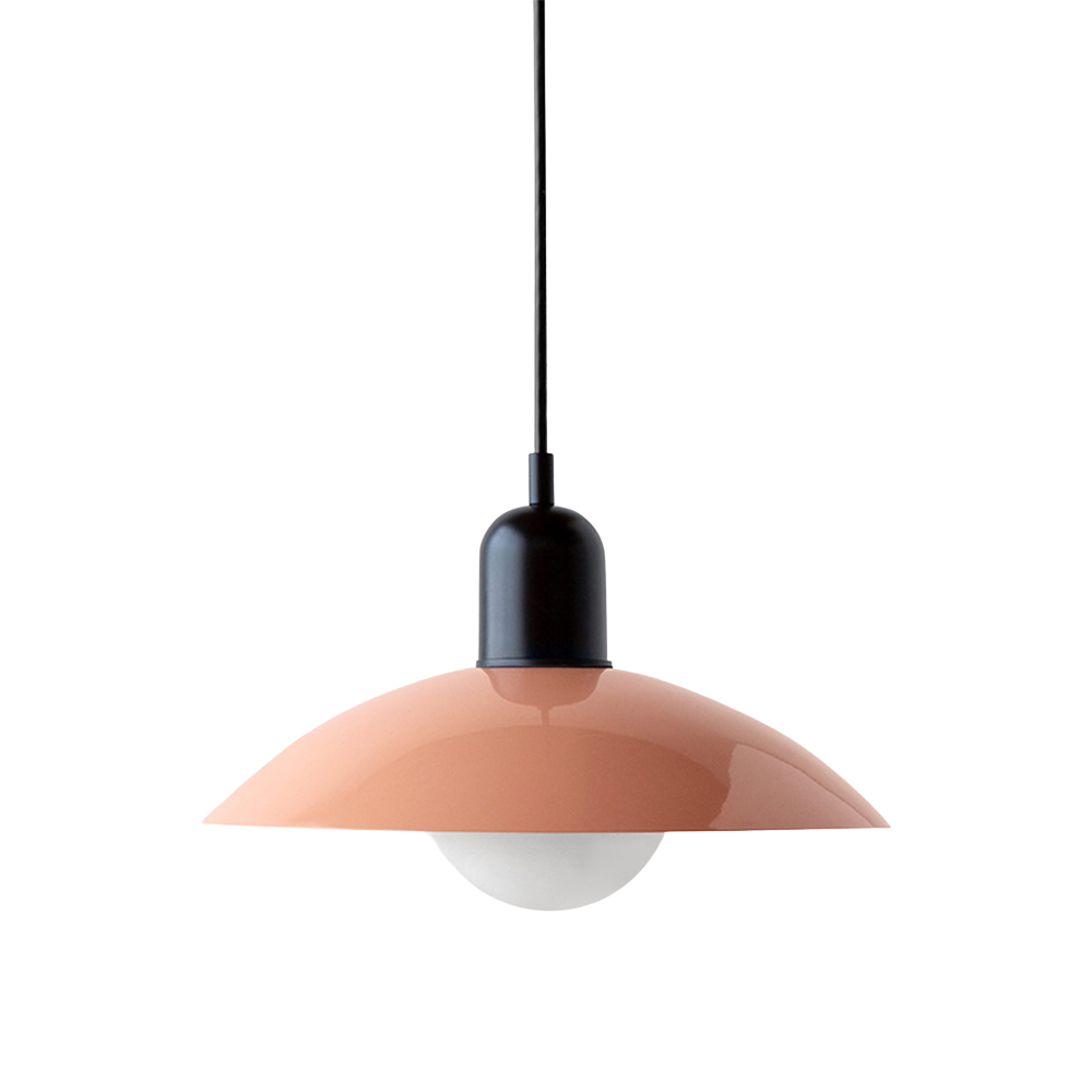 NordicCraft Shallow Curved Metal Shade Pendant Ceiling Light Creamy