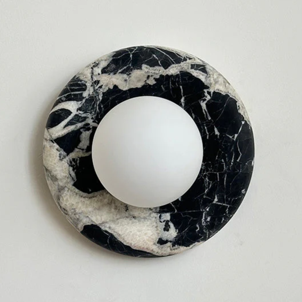 Modern Marble Wall Sconce LED Glass Globe