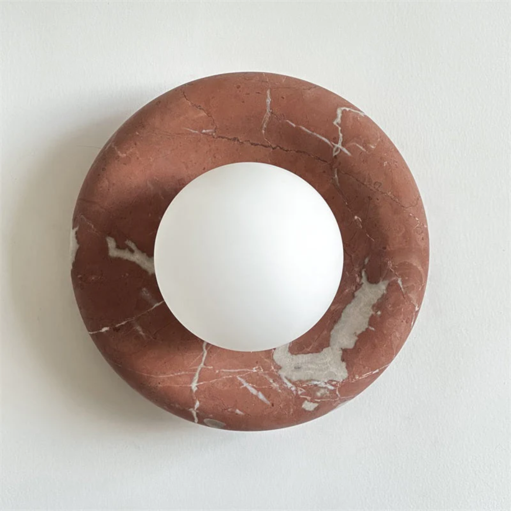 Modern Marble Wall Sconce LED Glass Globe