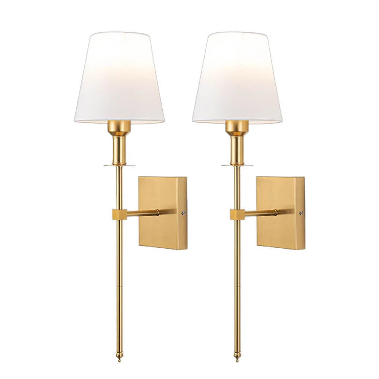 Modern Minimalist Wired Wall Light With Soft Fabric Diffuser Shade