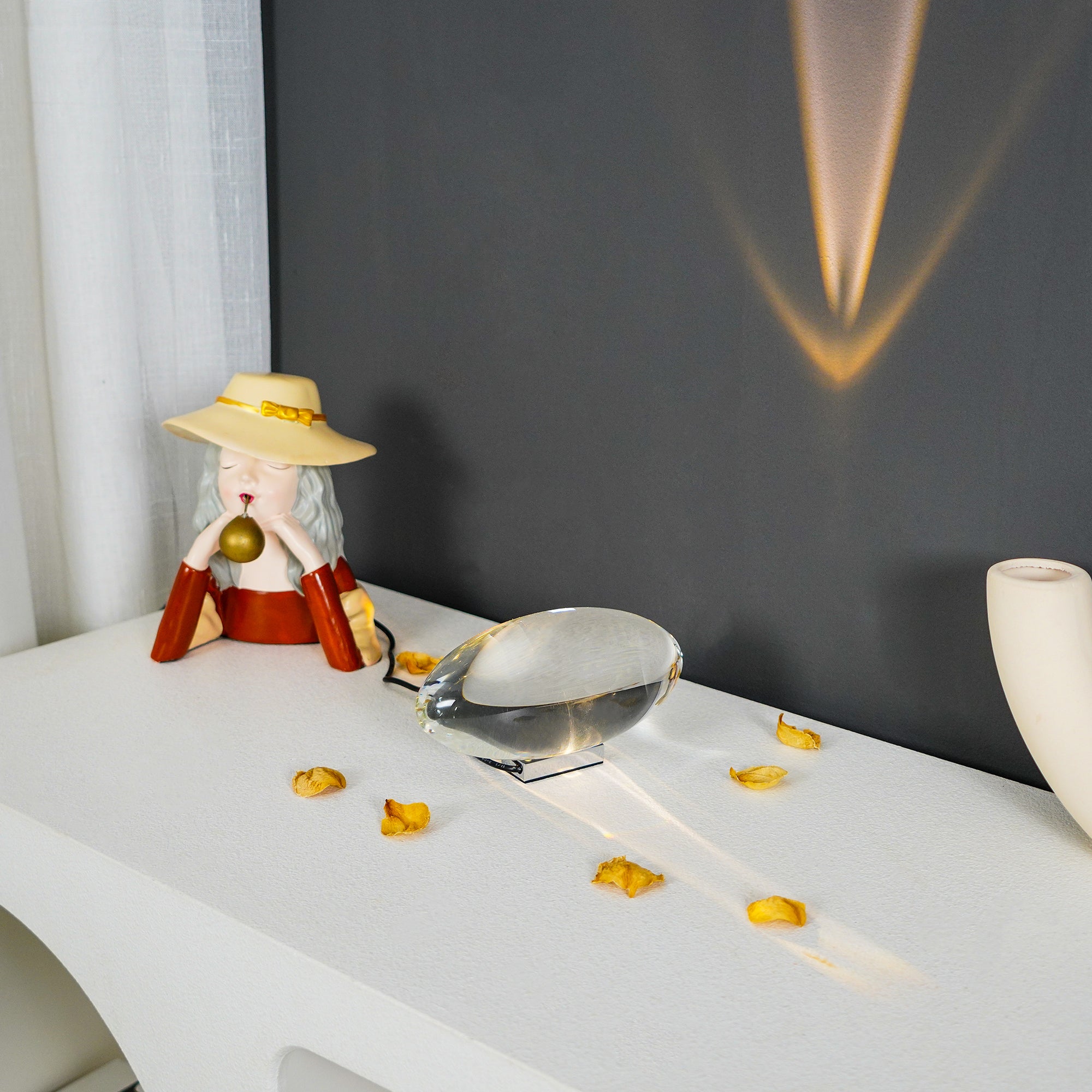 Crystal Glow Mood Table Lamp With Eye Projection Ambient Lighting