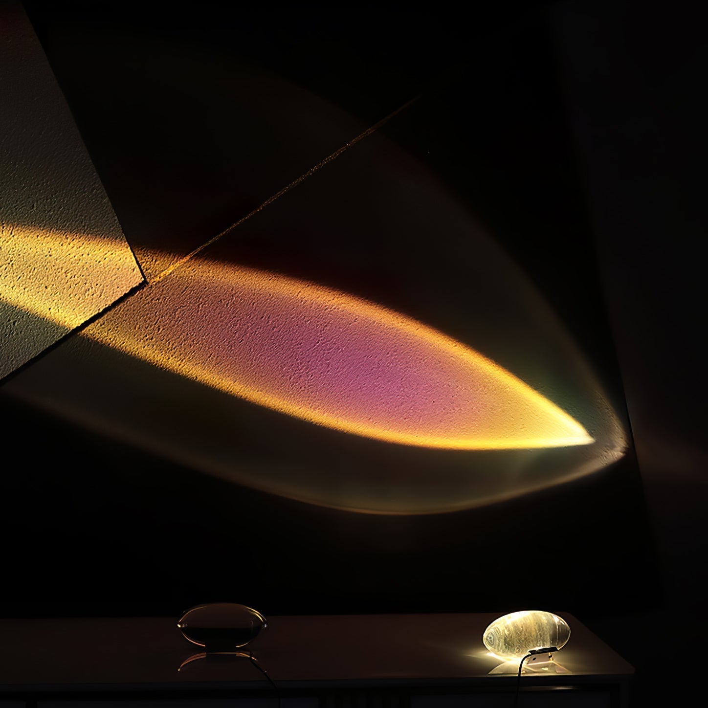 Crystal Glow Mood Table Lamp With Eye Projection Ambient Lighting