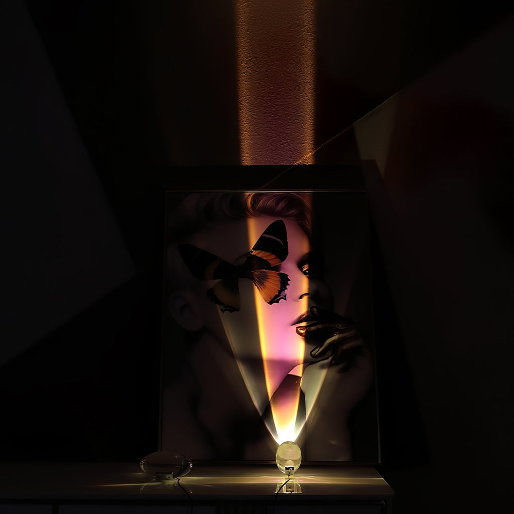 Crystal Glow Mood Table Lamp With Eye Projection Ambient Lighting