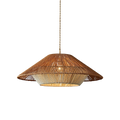 Handcrafted Bamboo Pendant Light Featuring Wide Conical Shade