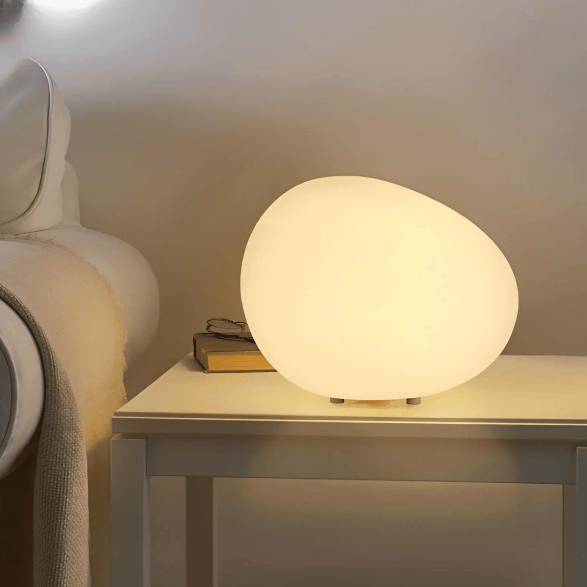 Pebble Shaped LED Night Light Surface Table With Smooth Diffused Glow