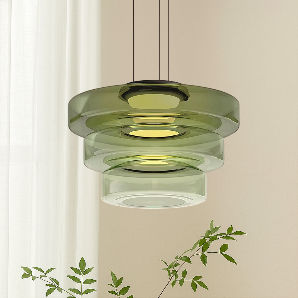 Bauhaus Layered Smoked Glass Pendant Lamp For Interior Lighting