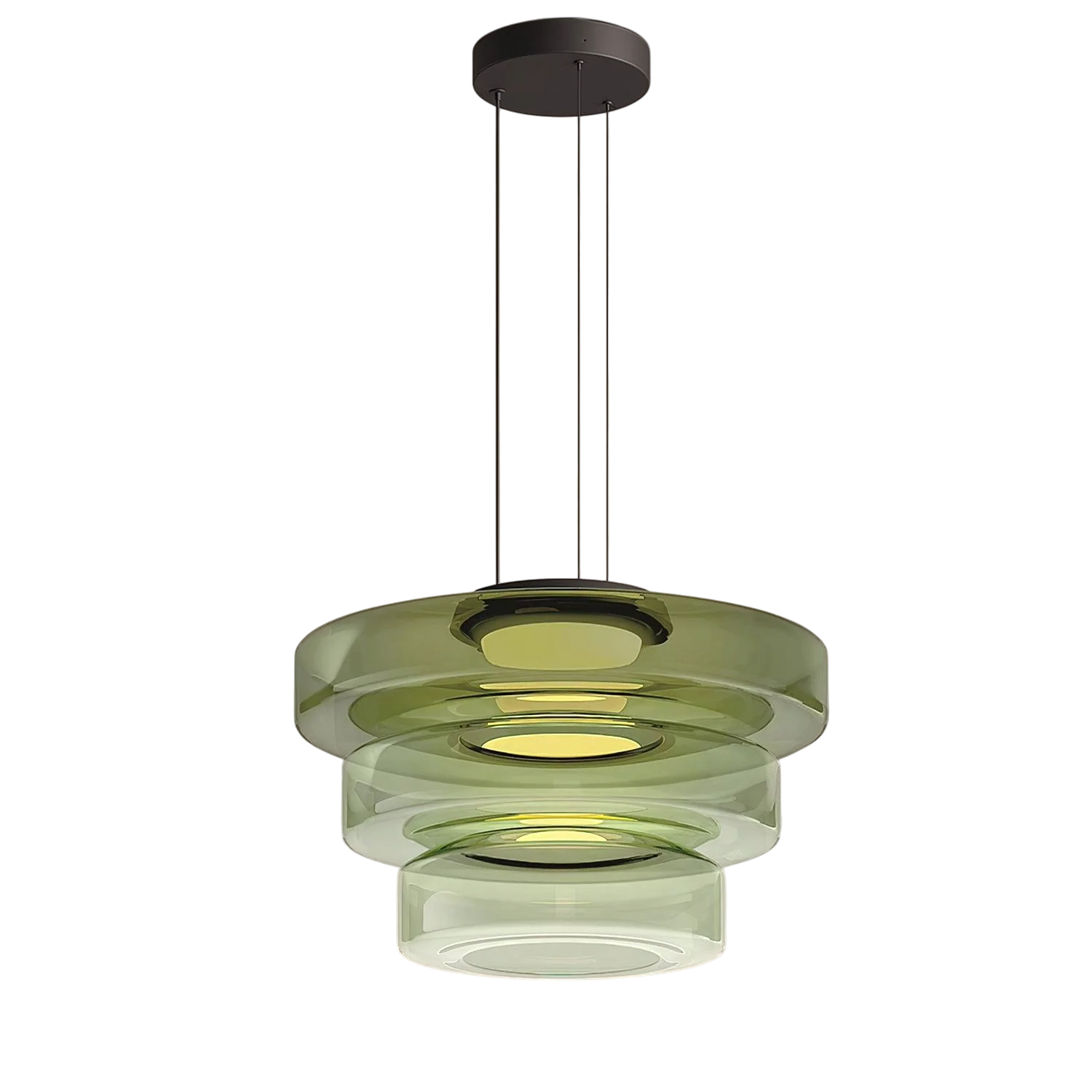 Bauhaus Layered Smoked Glass Pendant Lamp For Interior Lighting