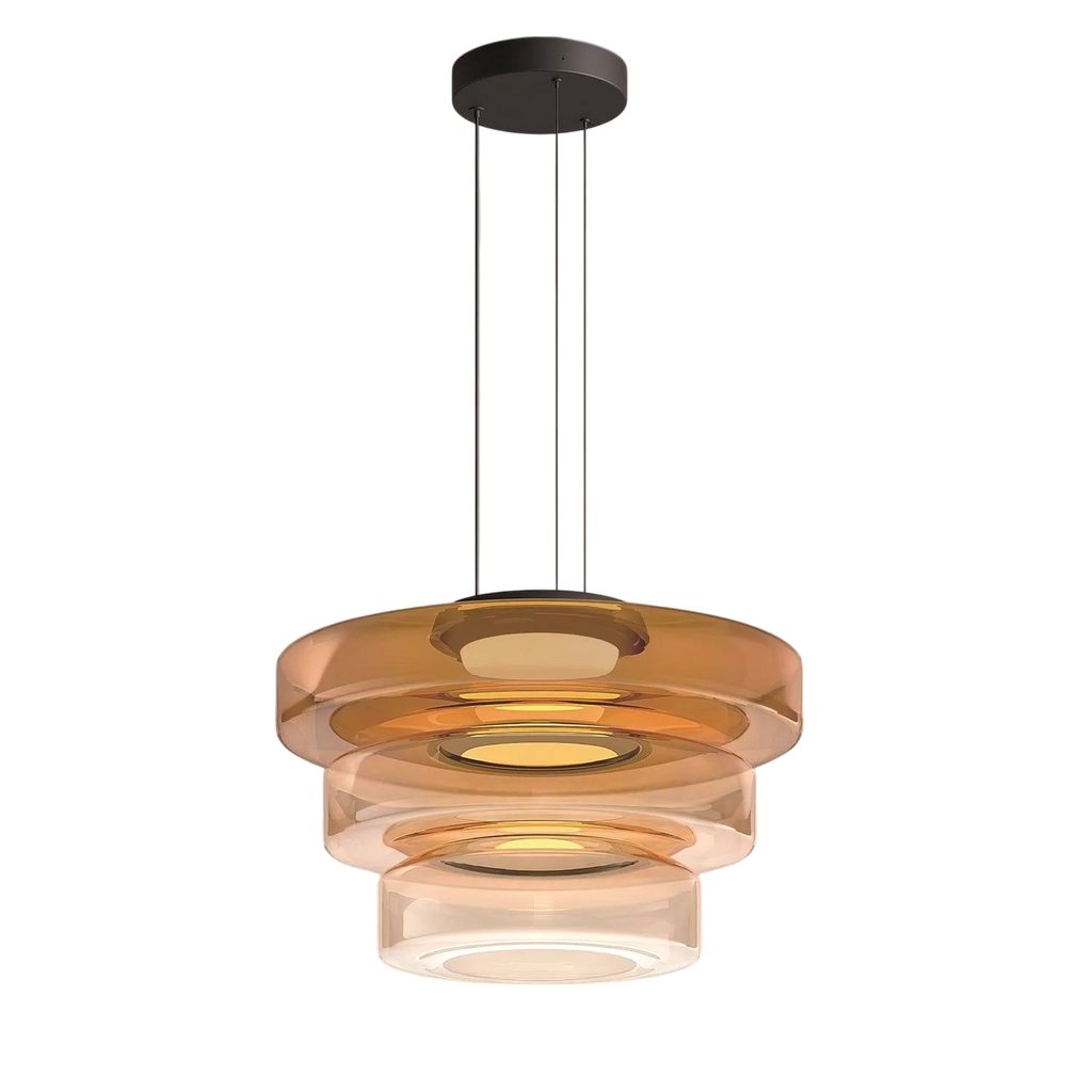 Bauhaus Layered Smoked Glass Pendant Lamp For Interior Lighting