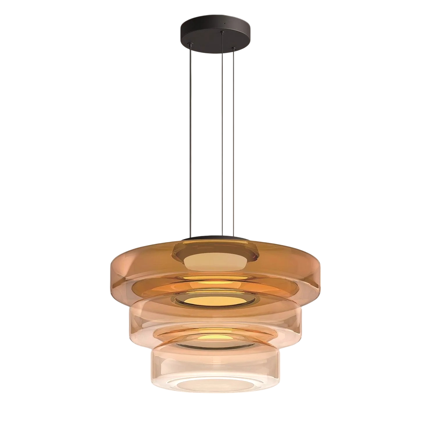 Bauhaus Layered Smoked Glass Pendant Lamp For Interior Lighting