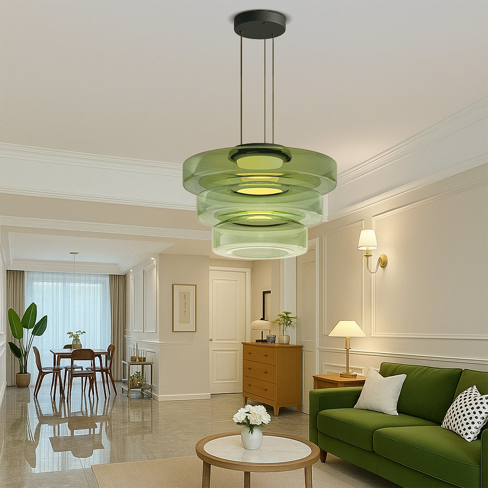 Bauhaus Layered Smoked Glass Pendant Lamp For Interior Lighting