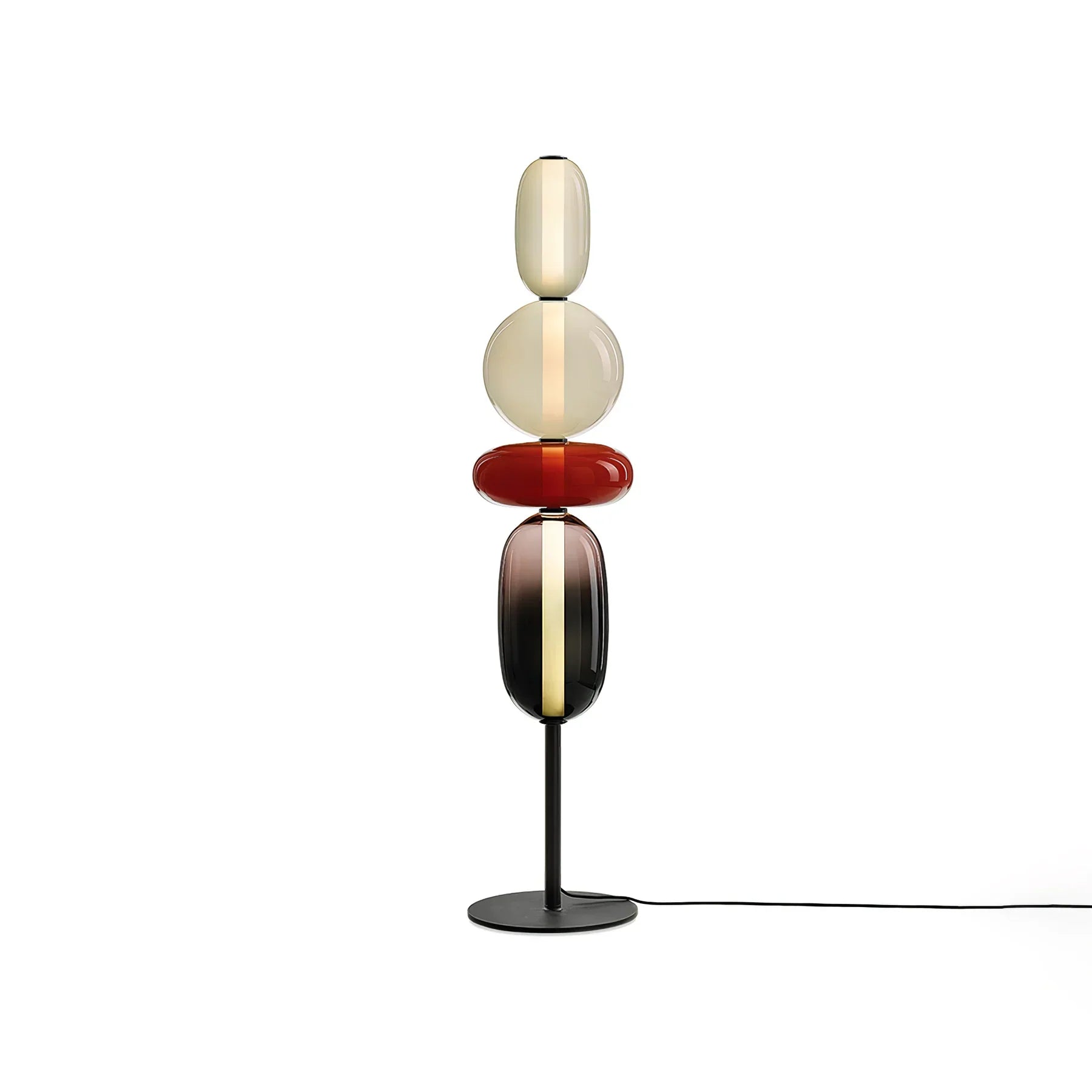 Noyam Candy Stack Sculptural Floor Lamp Contemporary Black Decor