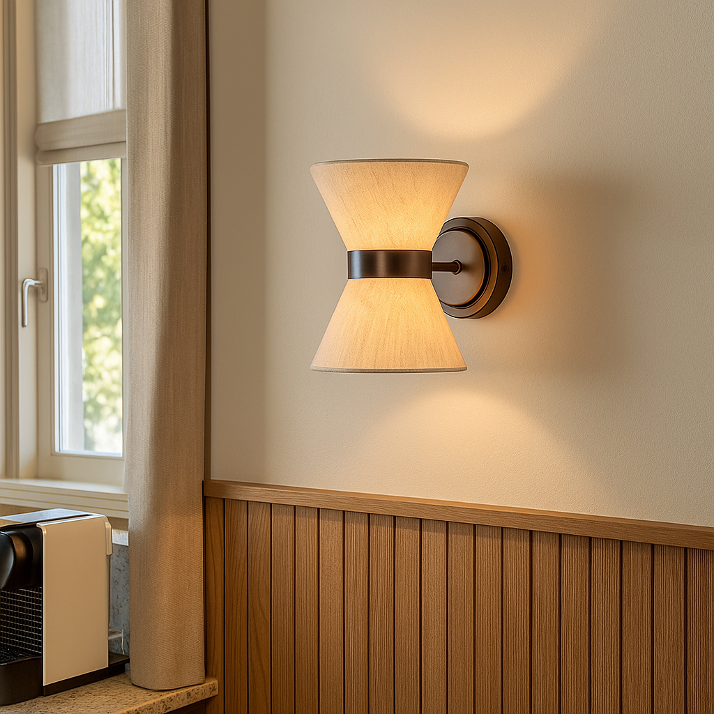 Modern Wabi Sabi Asymmetrical Silk Bedroom Wall Sconce Lamp