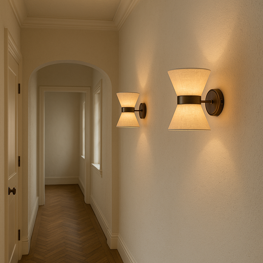Modern Wabi Sabi Asymmetrical Silk Bedroom Wall Sconce Lamp