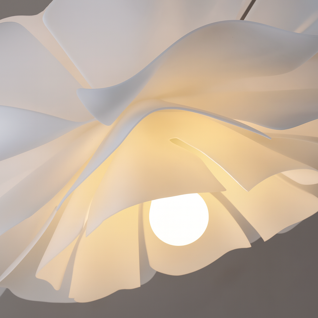 Floral Layered Acrylic Pendant Light With Warm Glow Bedroom Decor