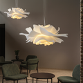 Floral Layered Acrylic Pendant Light With Warm Glow Bedroom Decor